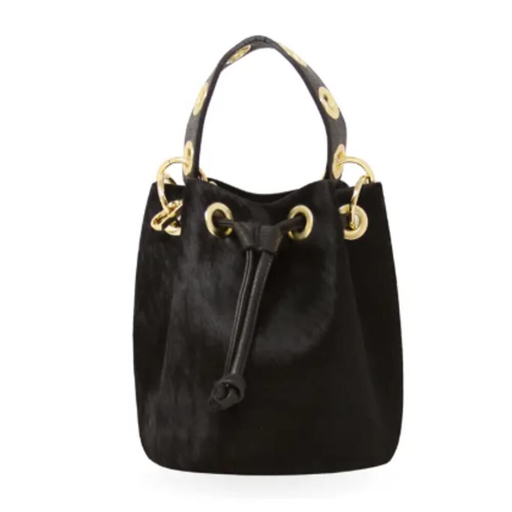 NWT German Fuentes Black Cow Hair handbag